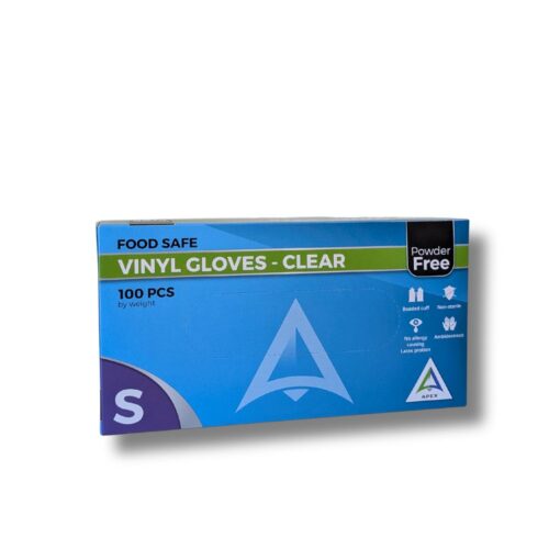 Vinyl Gloves | Food Safe Powder Free | Clear | Small | 100pcs