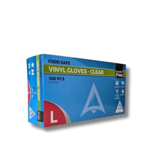 Vinyl Gloves | Food Safe Powder Free | Clear | Large | 100pcs