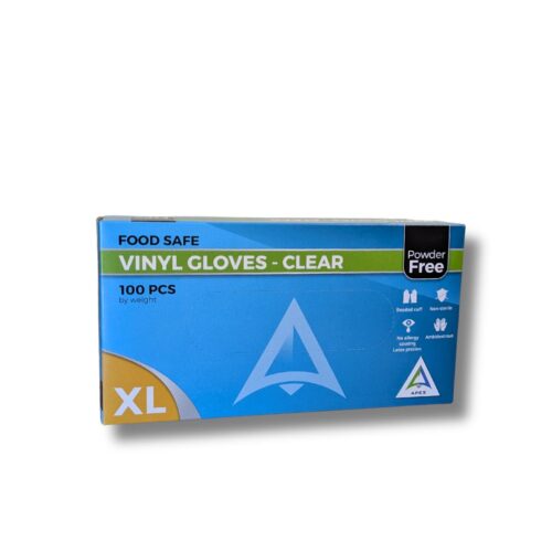 Vinyl Gloves | Food Safe Powder Free | Clear | XL | 100pcs