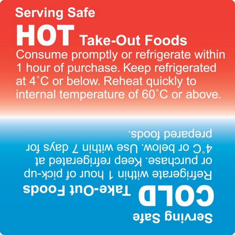Permanent Labels | Hot/Cold | 75mm | 500roll