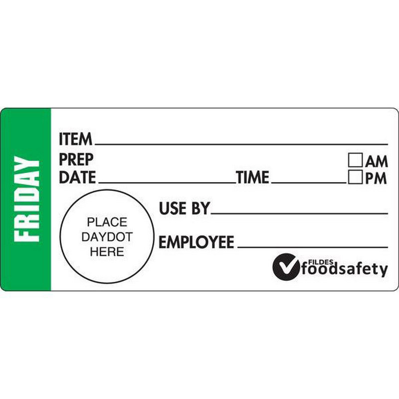 Durable Labels | Shelf Life Friday | 47x99mm | 500roll