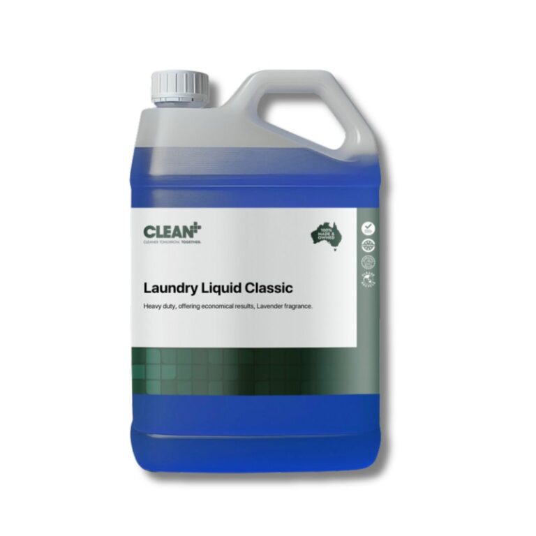 Laundry Liquid Classic | 5L Keep your laundry looking bright, soft, and fresh with Laundry Liquid Classic — a concentrated formula that delivers professional-grade cleaning for all fabric types. Infused with a fresh lavender fragrance, this vibrant blue liquid penetrates deep into fibres to lift dirt, remove grease, and enhance the whiteness and brightness of your fabrics. Added softeners leave every load with a smooth, lustrous finish. Perfect for both household and commercial use, it’s low in phosphates, biodegradable, and safe for septic systems when used as directed. ✅ Concentrated formula for powerful cleaning ✅ Grease-cutting agents for tough stains ✅ Fresh lavender scent ✅ Low phosphate and biodegradable surfactants ✅ Safe for septic tanks Directions for Use Top Loaders: • 4kg – 63mL • 6kg – 94mL • 8kg – 125mL • 10kg – 156mL Front Loaders: • 4kg – 32mL • 6kg – 48mL • 8kg – 63mL • 10kg – 79mL Hand Wash: 75mL per 15–20L trough A clean that’s bright, soft, and naturally fresh — every wash.