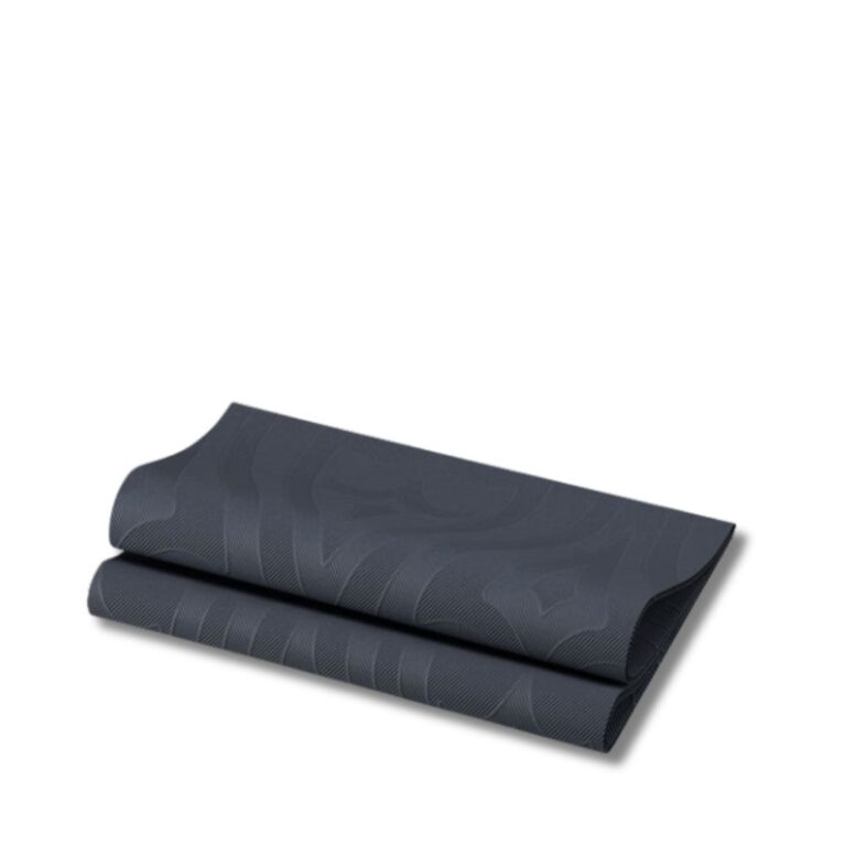 Dinner Napkins | Duni Superior Lily | Black | 48x48cm | 240pcs