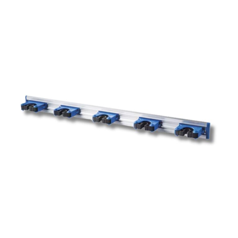 Keep cleaning and care equipment organised, accessible, and hygienic with this Aluminium Handle Holder.