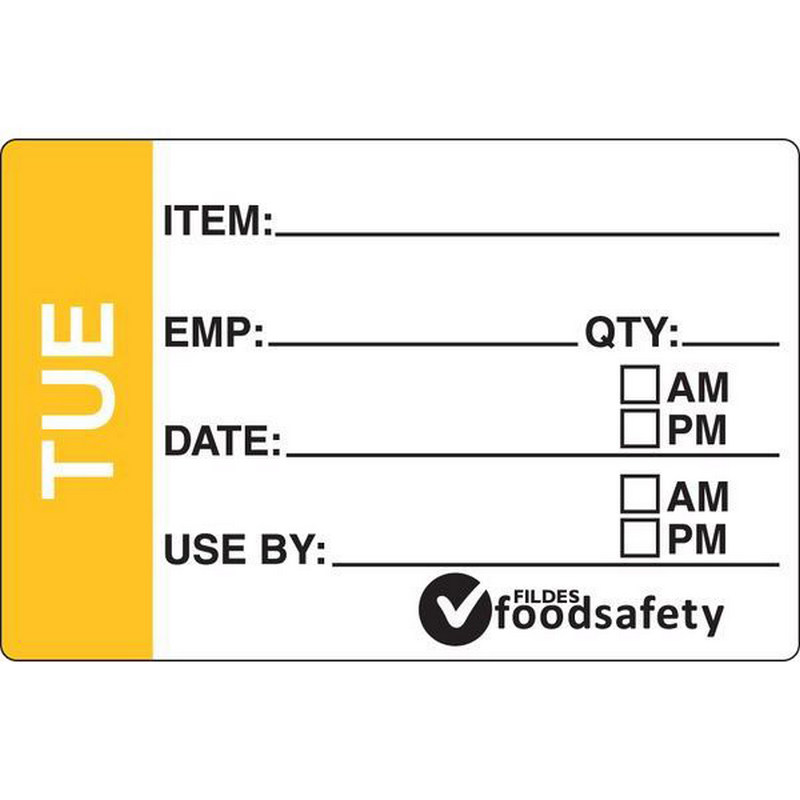 Removable Labels | Prep Day Tuesday | 49x75mm | 250roll