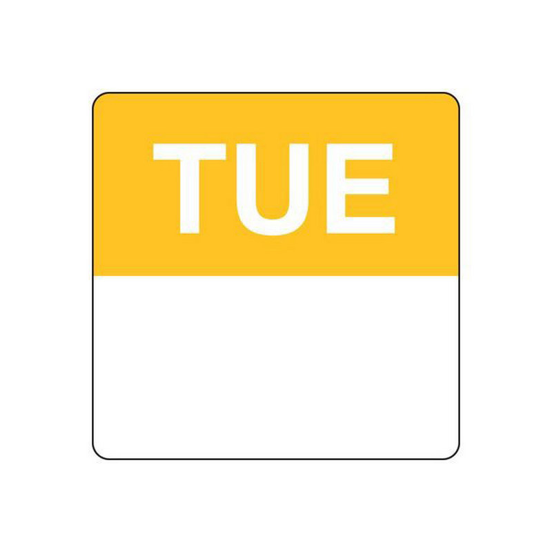 Removable Labels | Tuesday | 75mm Square | 500roll