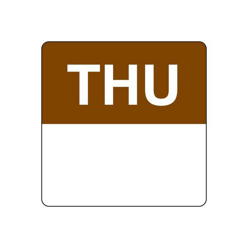 Removable Labels | Thursday | 75mm Square | 500roll