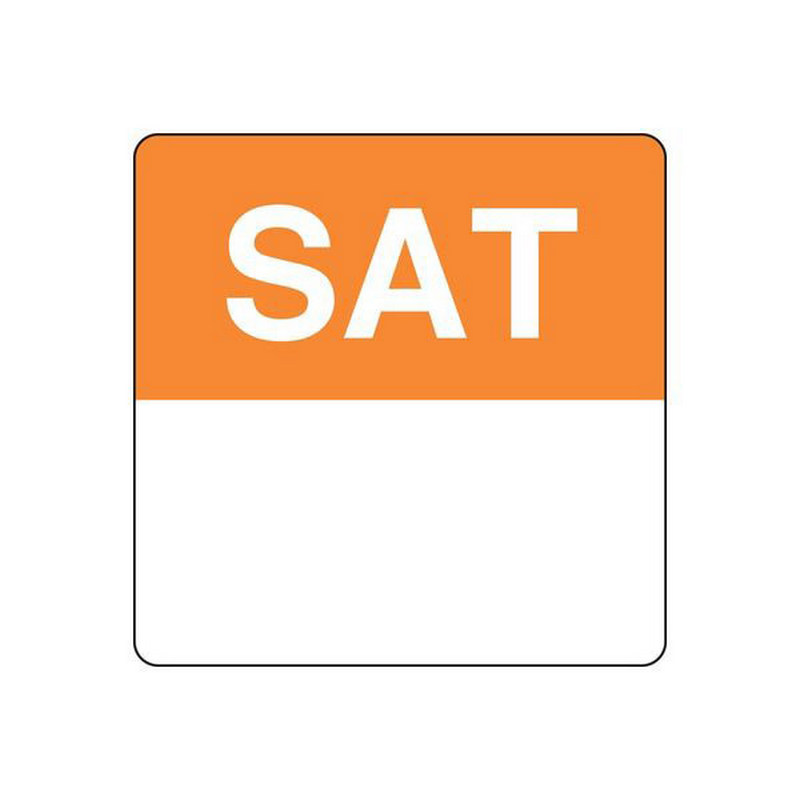 Removable Labels | Saturday | 75mm Square | 500roll