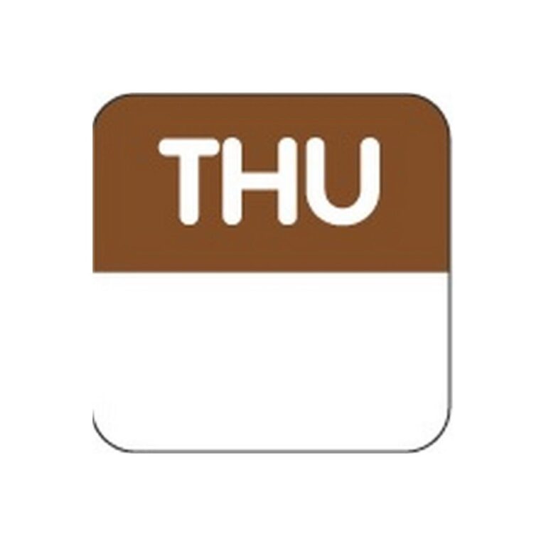 Removable Labels | Thursday | 24mm Square | 1000pcs