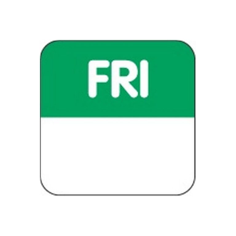 Removable Labels | Friday | 24mm Square | 1000pcs
