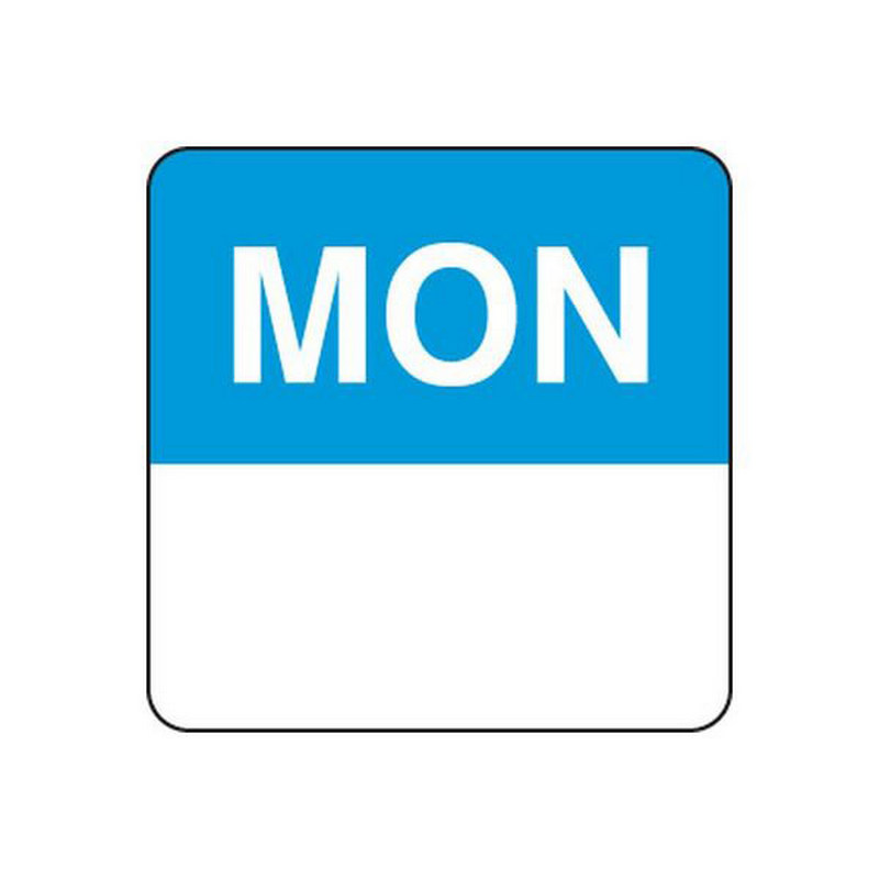 Removable Labels | Monday | 24mm Square | 1000roll