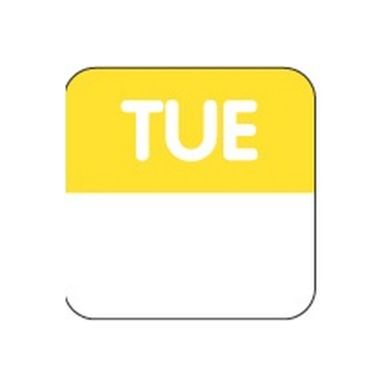 Removable Labels | Tuesday | 24mm Square | 1000pcs