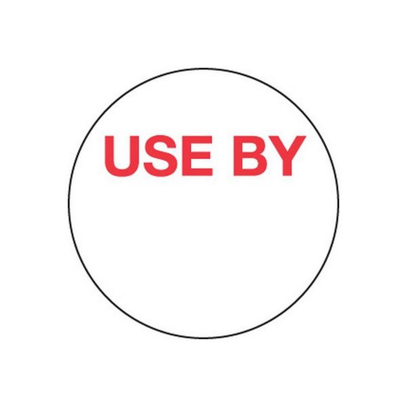 Removable Labels | Use By | 24mm Circle | 1000roll