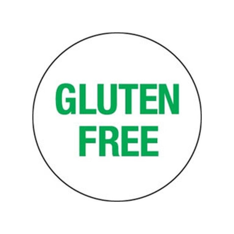 Removable Labels | Circle Gluten Free Green | 24mm | 1000roll