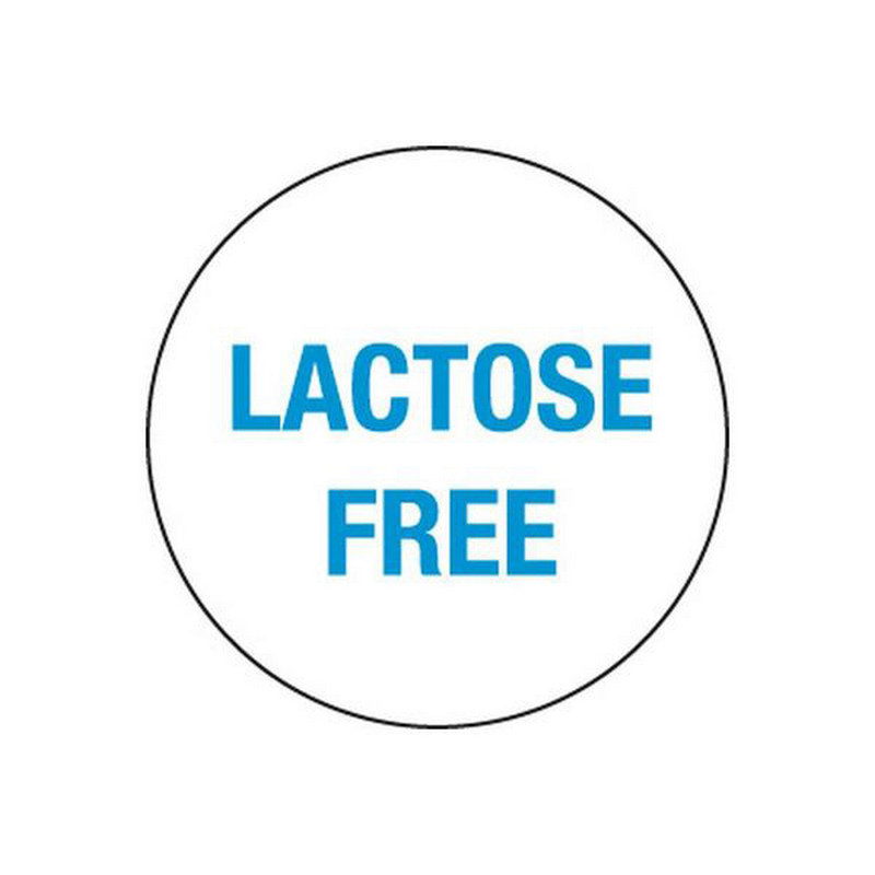 Removable Labels | Lactose Free Blue | 24mm Circle | 1000roll