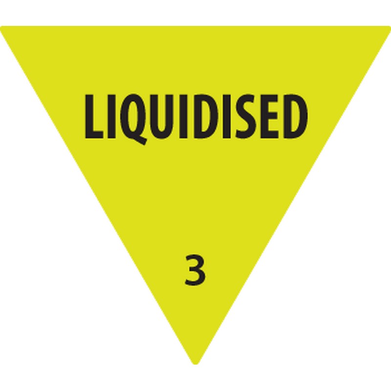 Removable Labels | Triangle Liquidised | 30mm | 500roll