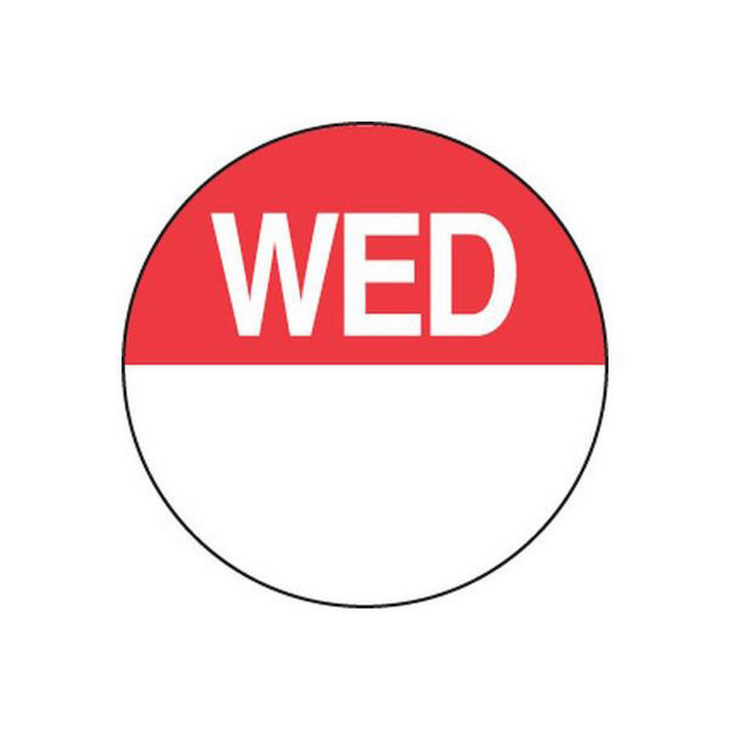 Removable Labels | Wednesday | 24mm Circle | 1000roll