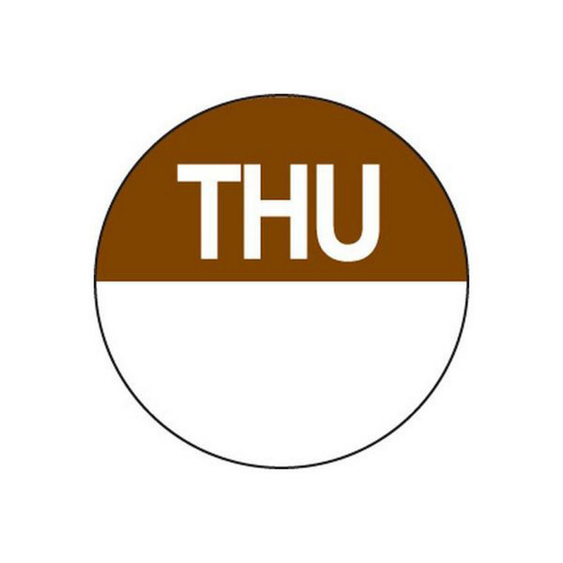 Removable Labels | Thursday | 24mm Circle | 1000roll