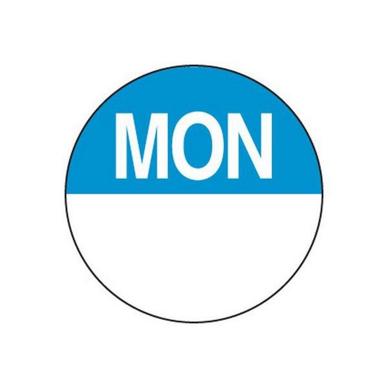 Removable Labels | Monday | 24mm Circle | 1000roll