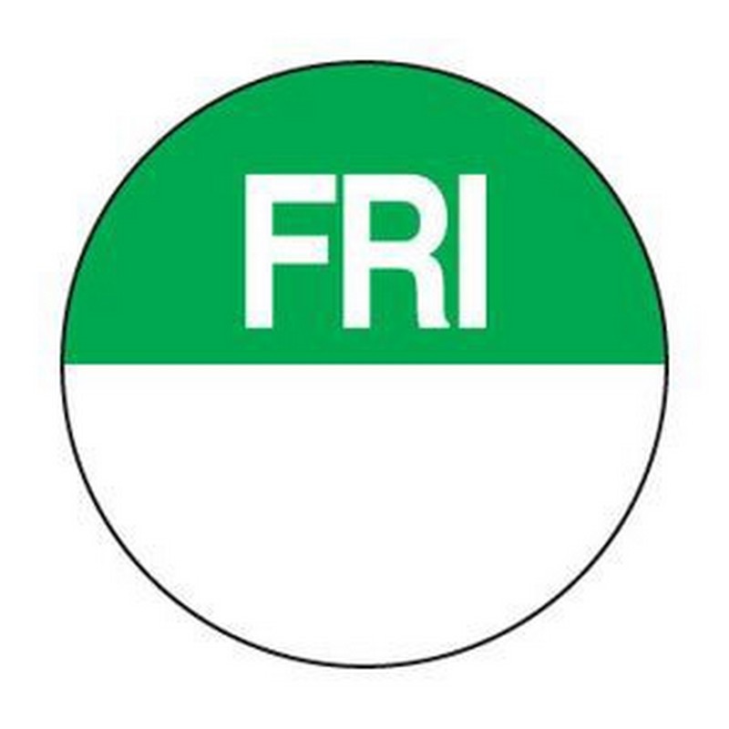 Permanent Labels | Friday | 24mm Circle | 1000roll