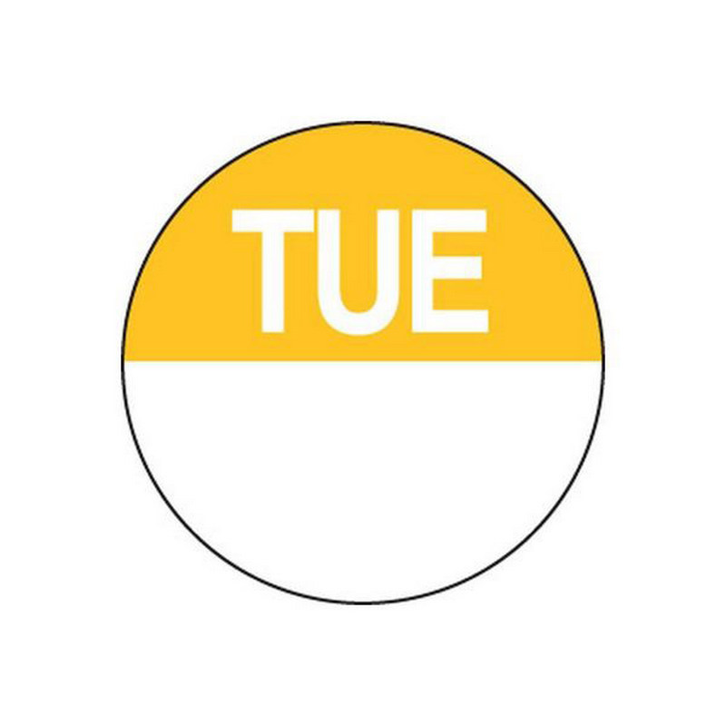 Dissolvable Labels | Tuesday | 24mm Circle | 1000pcs
