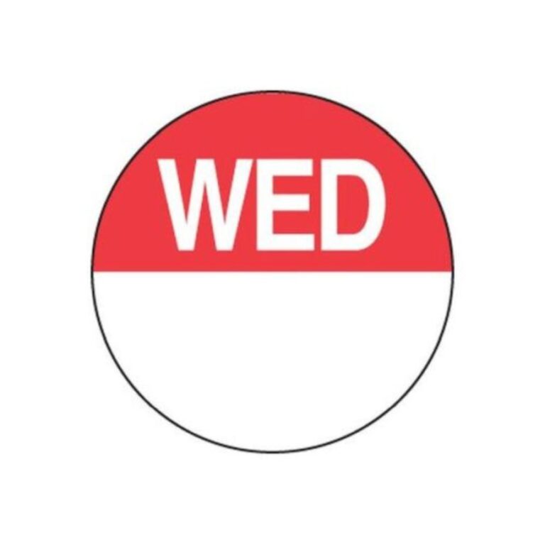 Dissolvable Labels | Wednesday | 24mm Circle | 1000pcs