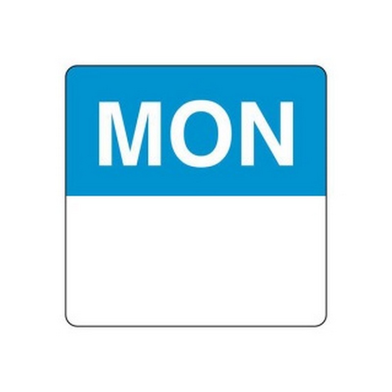 Removable Labels | Monday | 40mm Square | 500roll