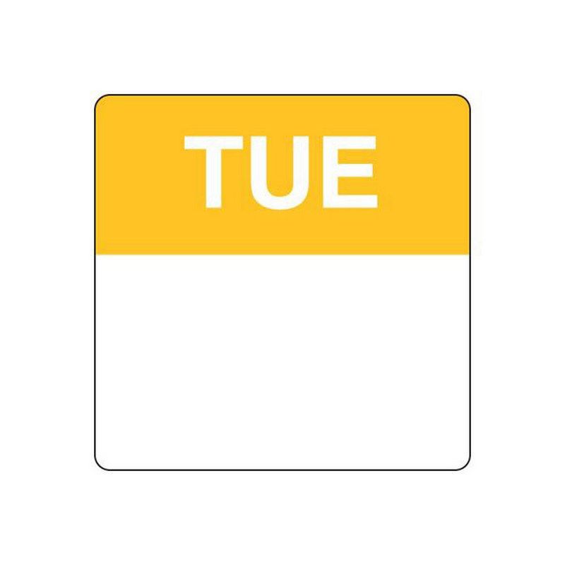 Removable Labels | Tuesday | 40mm Square | 500pcs