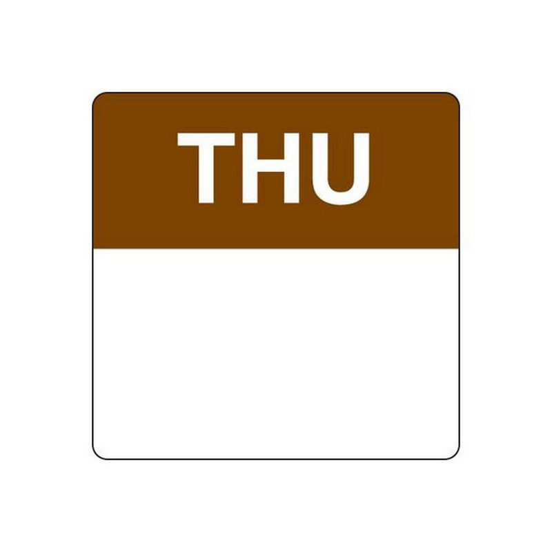 Removable Labels | Thursday | 40mm Square | 500pcs