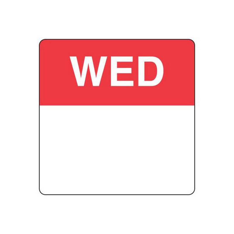Dissolvable Labels | Wednesday | 40mm Square | 500roll
