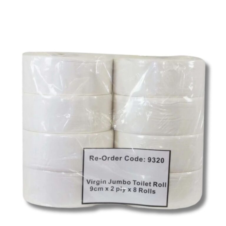 These Virgin Jumbo Toilet Rolls are ideal for busy washrooms in aged care, hospitality, and commercial settings.