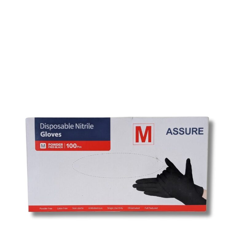 Nitrile Gloves | Powder Free | Black | Medium | 100pcs