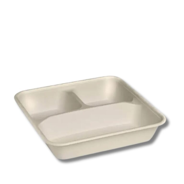Takeaway Base | Natural Plant Fibre 3-Compartments | Large | 300pcs