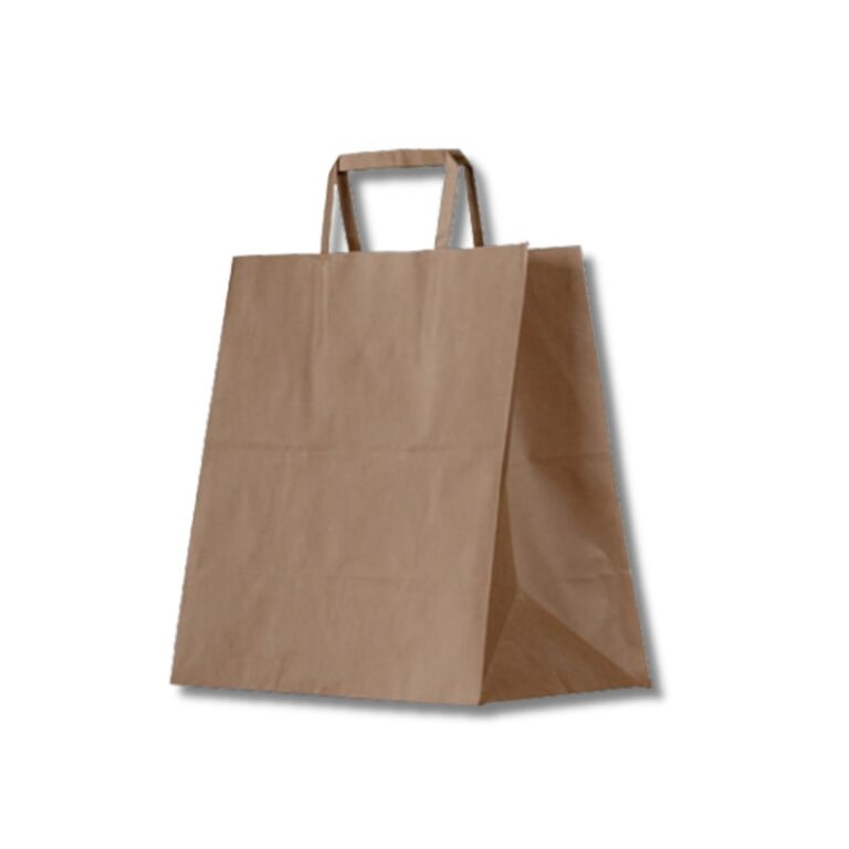 Paper Bags | Flat Handle | Kraft | 305×310mm | 250ctn×175mm