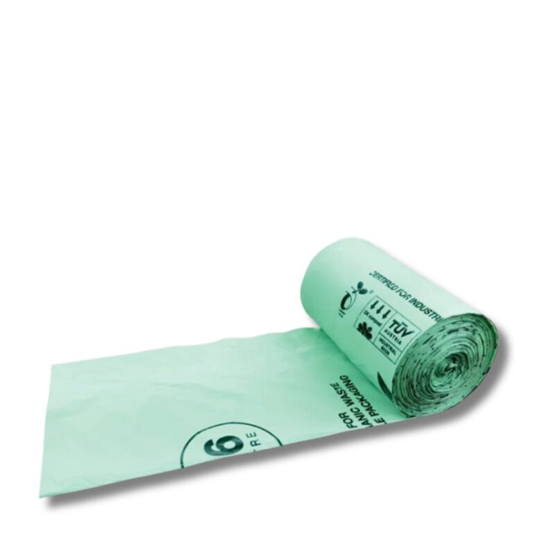 54L Compostable Bin Liners, perfect for organic waste, including kitchen scraps, food packaging, and other compostable materials. Made from biodegradable bioplastic, these bags help you manage waste responsibly while meeting Australian commercial composting standards.