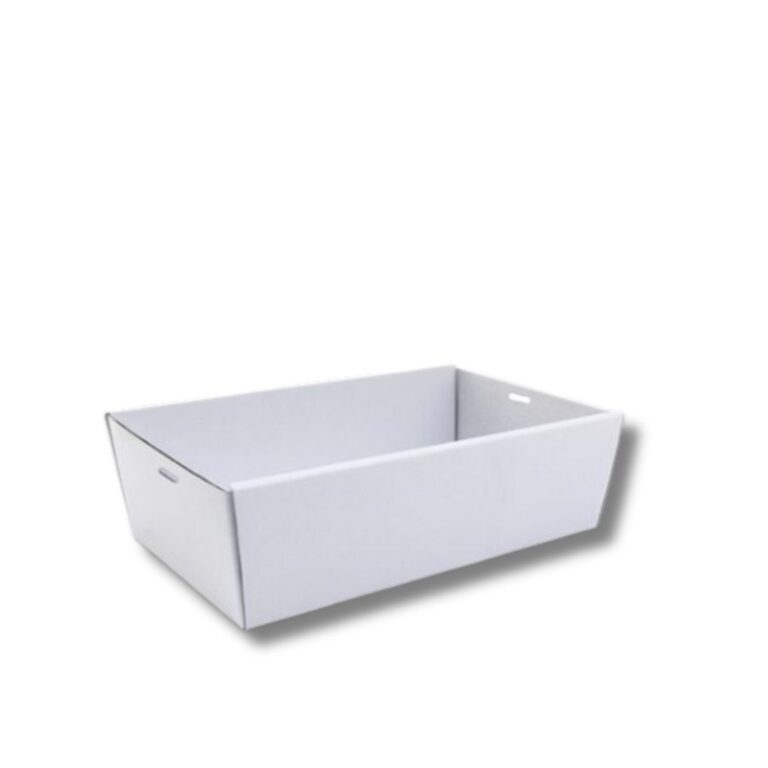 Rectangle Catering Tray | White Corrugated | Medium | 50pcs