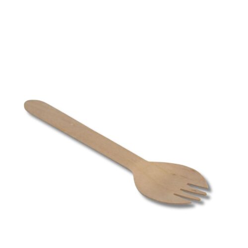 Sporks | Spoon Fork | Coated Wooden | 160mm | 1000pcs