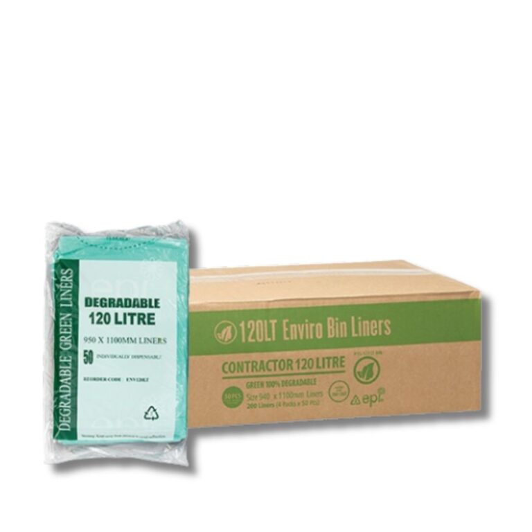 Garbage Bags | EPI Degradable HDPE | Green | 120L | 200pcs