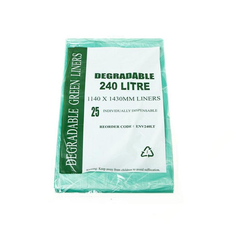 Garbage Bags | EPI Degradable HDPE | Green | 240L | 100pcs