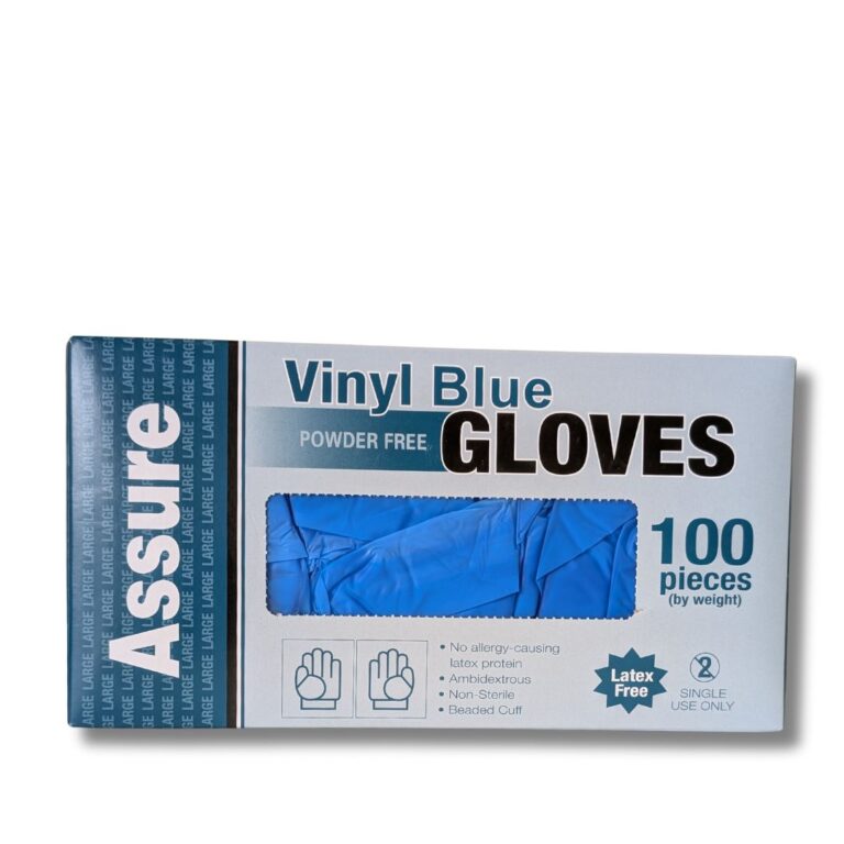 Vinyl Gloves | TGA listed Powder Free | Blue | Large | 100pcs