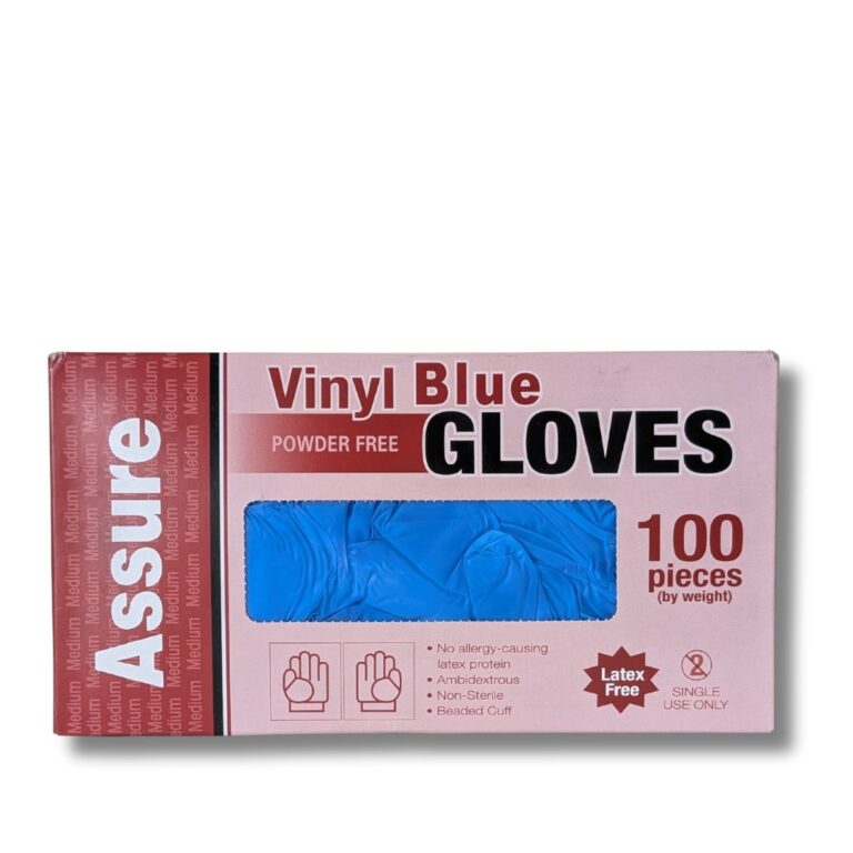 Vinyl Gloves | TGA listed Powder Free | Blue | Medium | 100pcs