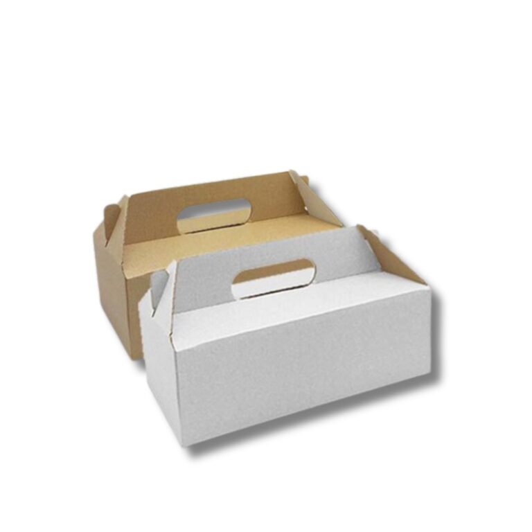 Pack’n’Carry Catering Box | Small | 100pcs Compact and sturdy, the Pack’n’Carry Small Catering Box is perfect for presenting and transporting a variety of catered foods, from sandwiches and wraps to muffins and cakes. With a reversible brown and white finish, it offers a clean, professional presentation for any occasion. Features: Reversible design: brown exterior with white interior Durable corrugated construction for reliable transport Supplied flat-packed for efficient storage FSC® Recycled paperboard construction (140 GSM white + 120 GSM E Flute + 130 GSM kraft) Suitable for cold and ambient foods (not for reheating or long-term refrigeration) Ideal for catering, functions, cafés, and takeaway services