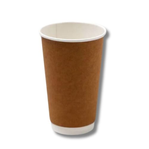 Coffee Cups | Double Wall | Kraft | 90mm 16oz | 500pcs