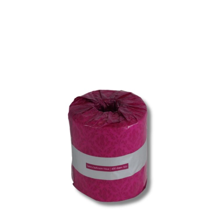 Premium 2ply Toilet Paper – 400 Sheets x 48 Rolls Add a touch of quality and hygiene to your washrooms with our Premium 2ply Toilet Paper. Each roll is individually wrapped in dark red paper, protecting the tissue from dust and moisture while ensuring a clean, professional presentation. With 400 sheets per roll and a bulk carton of 48, this toilet paper offers both reliability and value — ideal for workplaces, hospitality, and shared facilities. Key Features & Benefits: Individually wrapped in dark red paper for hygiene, protection, and a premium appearance. Soft yet strong 2ply design for comfort and durability. 400 sheets per roll reduces roll changes and saves time. 48 rolls per carton provides an efficient, bulk-packed supply. Hygienic, practical, and ideal for high-traffic washrooms.
