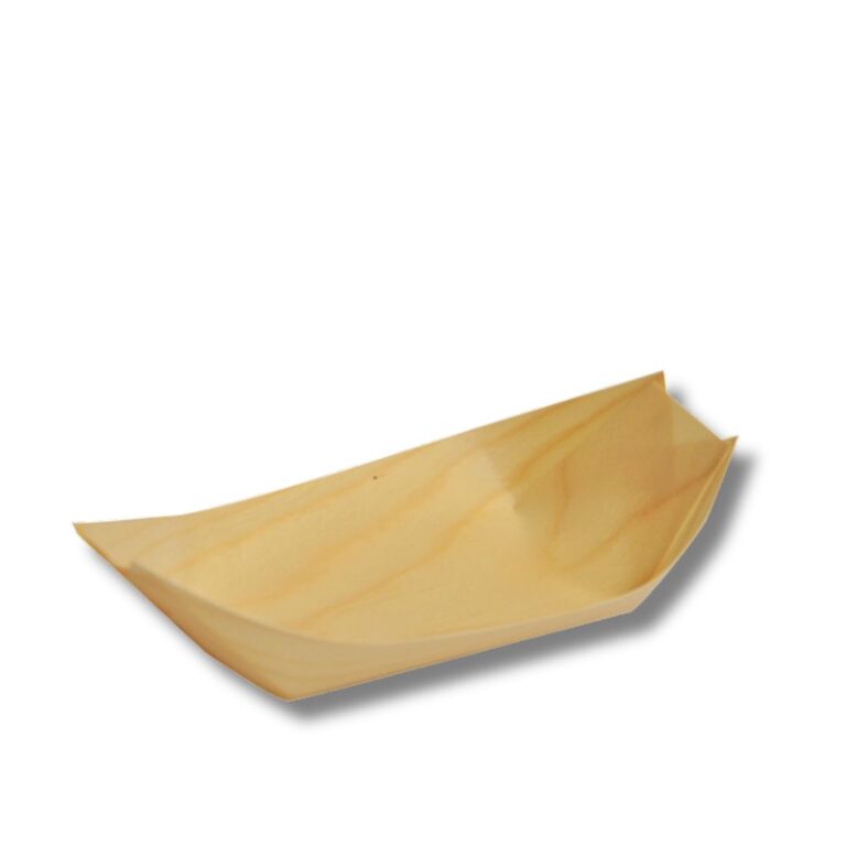 Pine Boat (Large) Add a natural touch to your food presentation with our Pine Boats — perfect for grazing tables, tasting events, and premium takeaway service. Lightweight, stylish, and durable, they help you serve with impact and ease. Features & Benefits: Crafted from sustainably sourced pine for a rustic, eco-friendly finish Strong and leak-resistant — ideal for hot, cold, or saucy foods Lightweight and stackable for easy handling and storage Delicate yet robust construction resists heat and moisture Food safe and suitable for a wide range of menu items Perfect for sliders, sushi, appetizers, desserts, and finger foods Sustainability: Made from natural, renewable pine using sustainable forestry practices. Biodegradable, compostable, and recyclable — a beautiful and responsible choice for eco-conscious service.