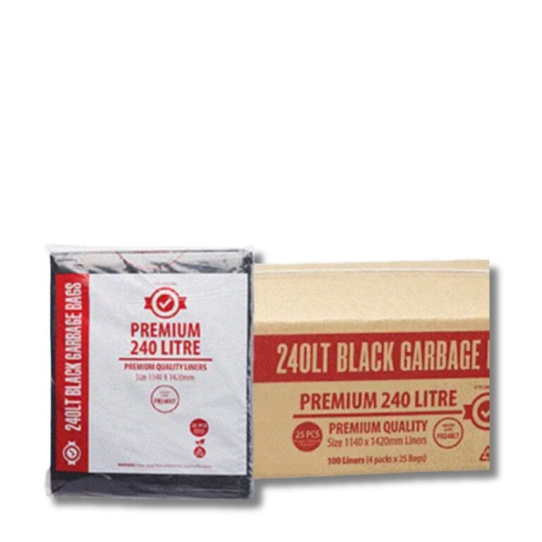 Garbage Bags | Premium LDPE Star Seal | Black | 240L | 100pcs