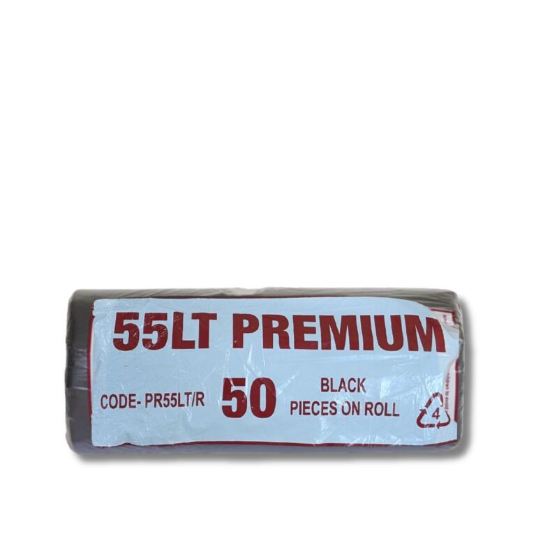 Garbage Bags | Premium HDPE/LDPE Roll| Black | 55L | 5ctn