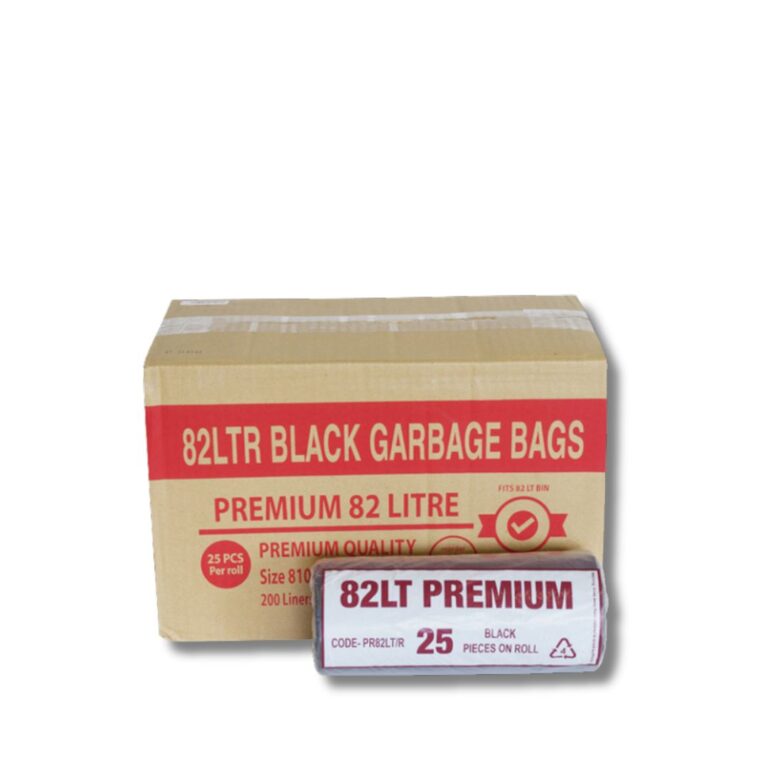 82L Premium Black Garbage Bags – Roll of 25 / Ctn of 100 Manage waste with confidence using our 82L Premium Black Garbage Bags. Strong, reliable, and easy to use, these bags are made from a quality LDPE blend that delivers excellent stretch and tear resistance. Perfect for heavy-duty everyday use across commercial, industrial, and domestic settings. Key Features: 82L capacity – fits standard bins with room to fold over. Premium LDPE blend – strength and flexibility for tough loads. Star seal base – reduces risk of leaks and splits. Tear-off roll – simple, efficient dispensing. Supplied in bulk – 4 rolls of 25 bags per carton for easy storage.