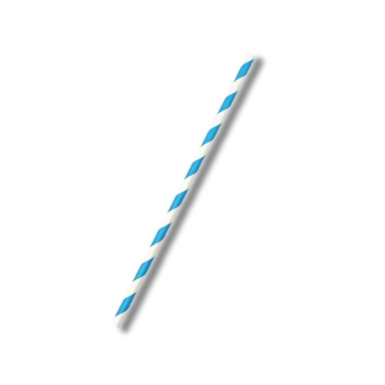 Paper Straw Regular Blue Stripe | 2500pcs/ctn Bring a pop of colour to your drinks with our Blue Stripe Regular 3-ply Paper Straws — a sustainable and stylish choice for soft drinks, juices, and iced beverages. Perfect for cafés, restaurants, and events, these straws combine strength, functionality, and a classic striped design your customers will love. Made from FSC® MIX certified paper, they’re responsibly sourced and packaged in a shelf-ready retail dispenser box for efficient use in hospitality and catering settings. Features: Designed for cold drinks such as soft drinks, juices, and iced beverages Strong, durable 3-ply paper Classic blue stripe pattern for a refreshing look FSC® certified paper from responsible sources Packaged in a shelf-ready retail dispenser box Specifications: Material: Paper Colour: Blue and White Stripe Dimensions: 6 × 197 mm Units per carton: 2500 pcs (10 × 250)