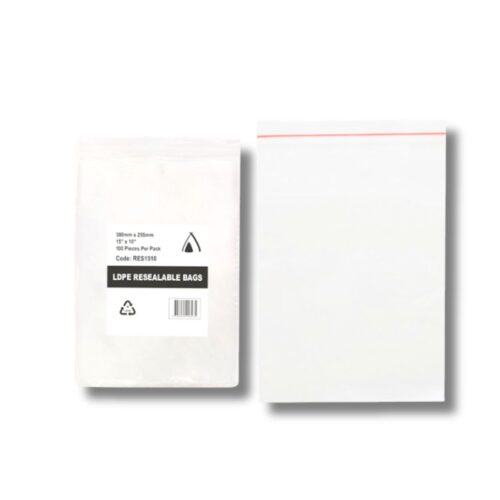 Resealable Bag | Clear LDPE 40µm | 380 x 255mm | 500pcs